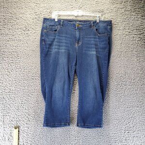 Lane Bryant Jeans Womens Size 16 Blue Super-Stretch Capri Denim